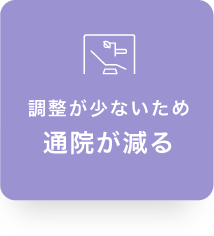 調整が少ないため通院が減る